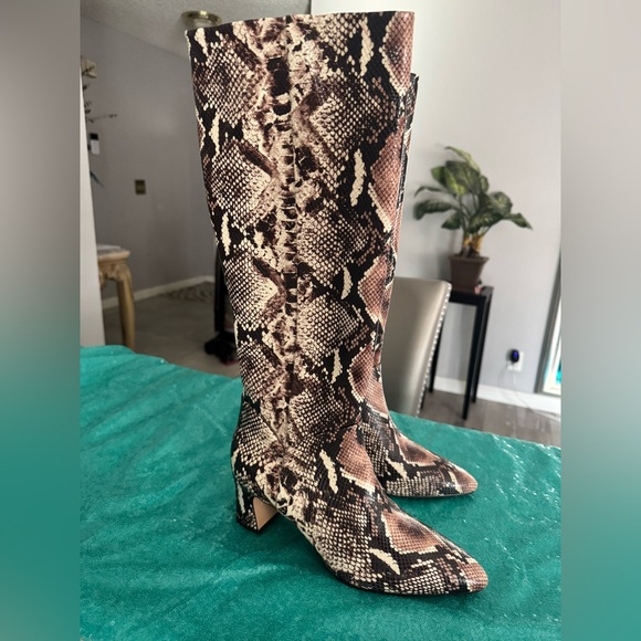 Alex Marie Brown Snakeskin Boots - Picture 4 of 9